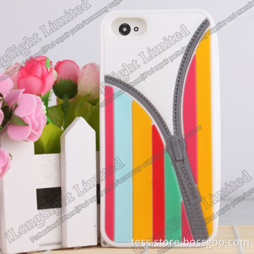 Zipper Series Luck Silicone Protective Cases For iPhone 5